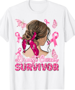 Breast cancer awareness survivor pink ribbon shirt