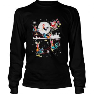 Christmas chicken Hei Hei and Santa Claus LongsLeeve Tee