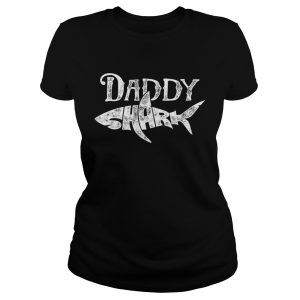 Funny Daddy Shark Family Matching ladies tee