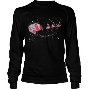 Merry Christmas camping Flamingo LongsLeeve Tee
