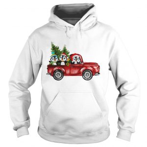  Penguin Cartoon drive red car very christmas Hoodie
