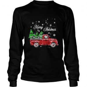 Snoopy driving christmas tree truck Merry Christmas LongsLeeve Tee