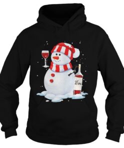 Snowman I love wine Hoodie
