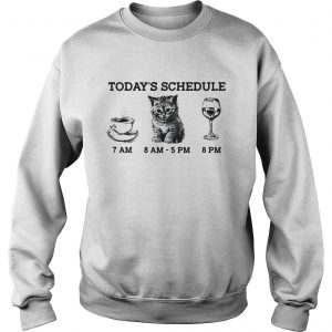 Today’s schedule drink coffee cat and wine Sweatshirt