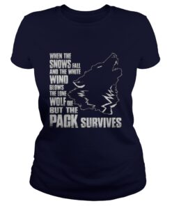 Wolf when the snows fall and the white wind blow Ladies Tee