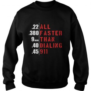 22 all 380 faster 9mm than 40 dialing 45 911 Sweatshirt