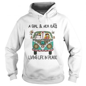 A girl and her cats living life in peace Hoodie