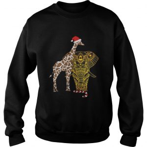 Adorable Gift For Christmas Eve Elephant Giraffe Sweatshirt
