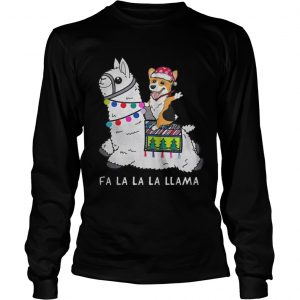 Baby Corgi and Fa la la la llama christmas Longsleeve Tee