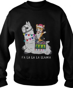  Baby Corgi and Fa la la la llama christmas Sweatshirt