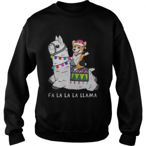 Baby Corgi and Fa la la la llama christmas Sweatshirt