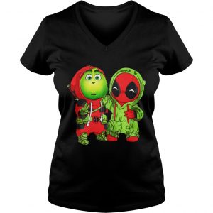 Baby Grinch and Deadpool Christmas Vneck
