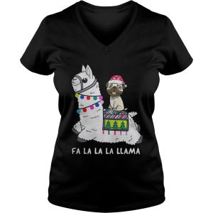 Baby Pug and Fa la la la llama christmas Vneck