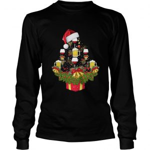Beer and wine Christmas tree Longsleeve Tee