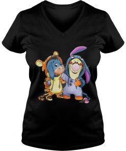 Best friends trade costumes Tigger and Eeyore Vneck