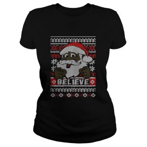 Black Santa Ugly Christmas Ladies Tee