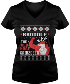 Brodolf the rednose gainzdeer ugly Christmas Vneck
