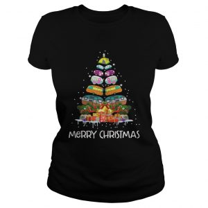 Campervan Camping Car Merry Christmas Ladies Tee