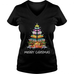 Campervan Camping Car Merry Christmas Vneck