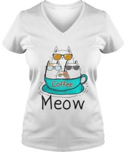 Cat coffee meow Vneck