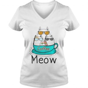 Cat coffee meow Vneck