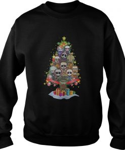 Chibi horror movie characters christmas tree Sweatshirt