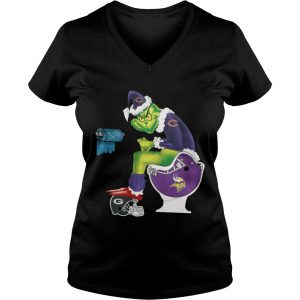 Chicago Bears Grinch toilet Minnesota Vikings Vneck