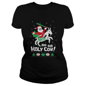 Chicago Cubs Santa world champ holy cow Ladies Tee