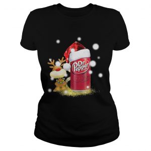 Christmas Reindeer and Dr Pepper Santa Ladies Tee