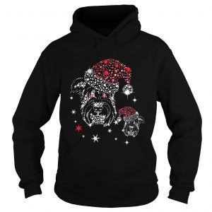 Christmas Schnauzer Dog Santa Hat Diamond Hoodie