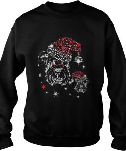 Christmas Schnauzer Dog Santa Hat Diamond Sweatshirt