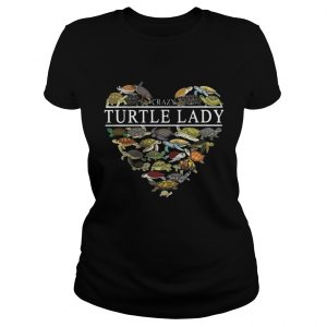 Crazy Turtle Lady Aholic Heart Ladies Tee