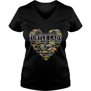 Crazy Turtle Lady Aholic Heart Vneck