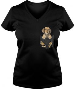 Dachshund in the pocket Christmas Vneck