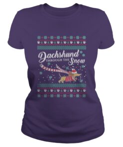 Dachshund through the snow Ladies Tee