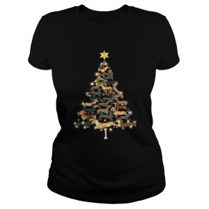 Dachshunds Christmas tree Ladies Tee