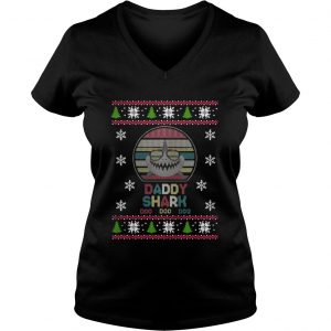 Daddy Shark Doo Doo Doo Christmas Vneck