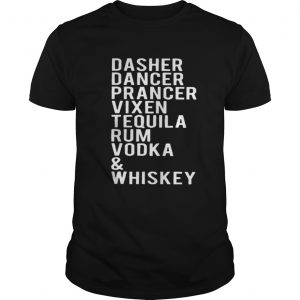 Dasher dancer prancer vixen tequila rum vodka and whiskey Guys