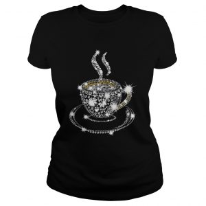 Diamond coffee cup Christmas Ladies Tee