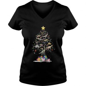 Dinosaur Christmas Tree Vneck