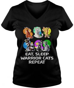 Eat sleep warrior cats repeat Vneck