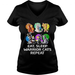 Eat sleep warrior cats repeat Vneck