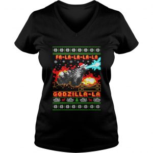 Fa La La La La Godzilla La Christmas Ugly Vneck