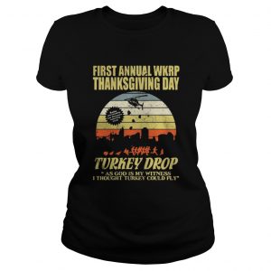 First Anuual WKRP Turkey Drop With Les Nessman Ladies Tee