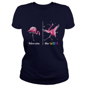Flamingos Before And After Drinking Wine Ladies Tee