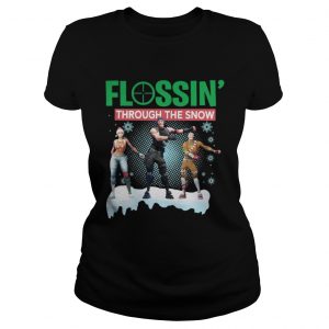 Flossing Through The Snow Fortnite Christmas Ladies Tee