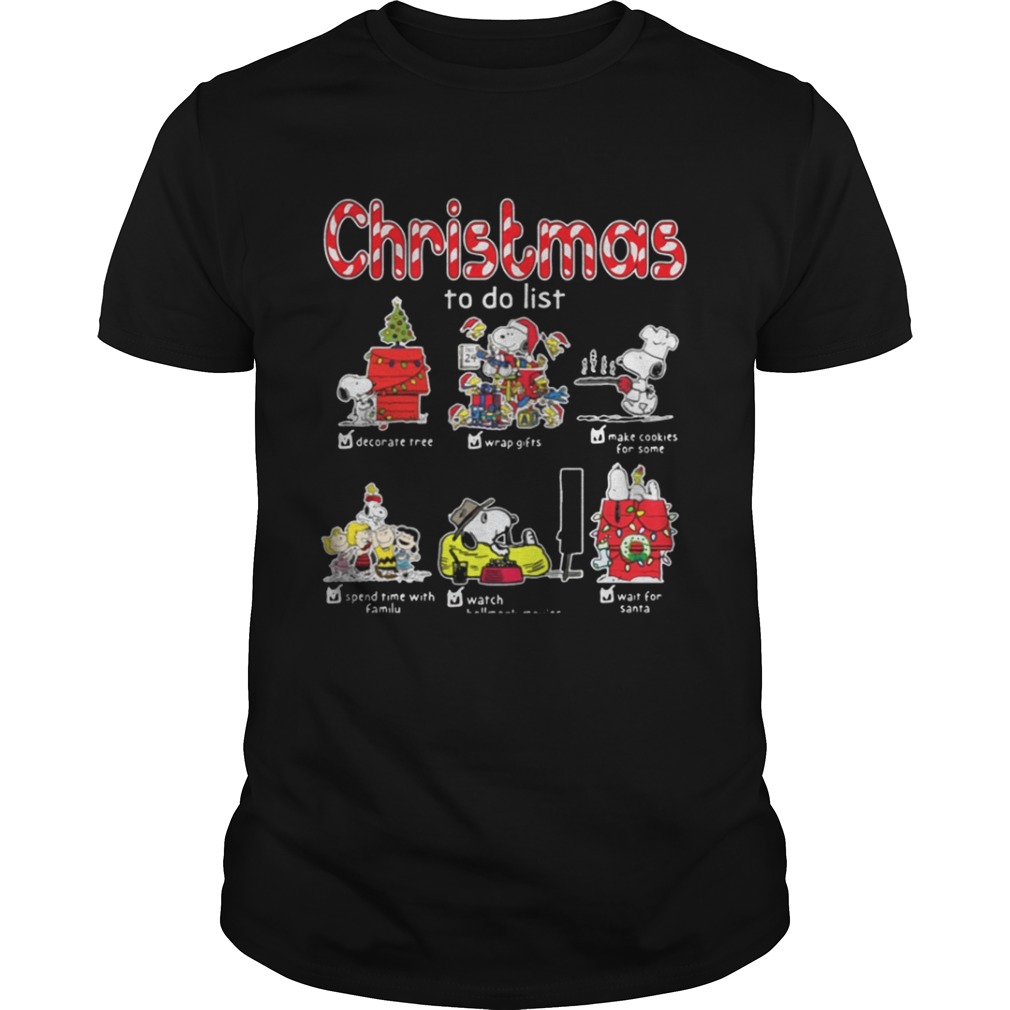 Funny Snoopy Christmas to Do List Shirt