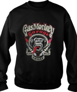 Gas Monkey Garage Spark Plugs Blood Sweat Beers Licensed Black Mens Sweatshirt