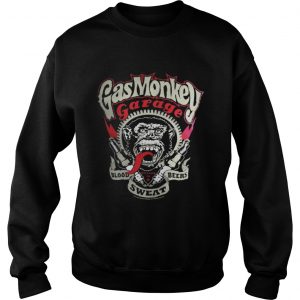 Gas Monkey Garage Spark Plugs Blood Sweat Beers Licensed Black Mens Sweatshirt