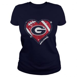 Georgia Bulldogs football diamond heart Ladies Tee